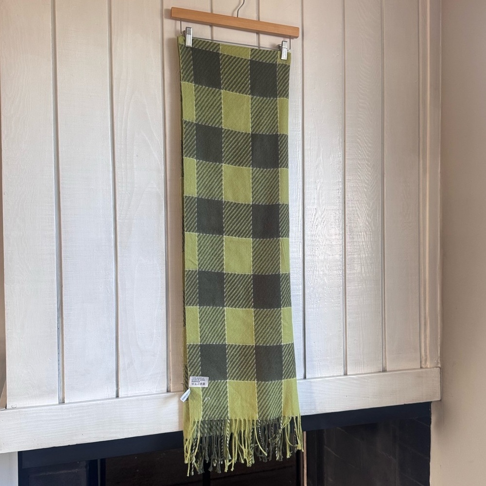 Perry Ellis Green Checkered Scarf